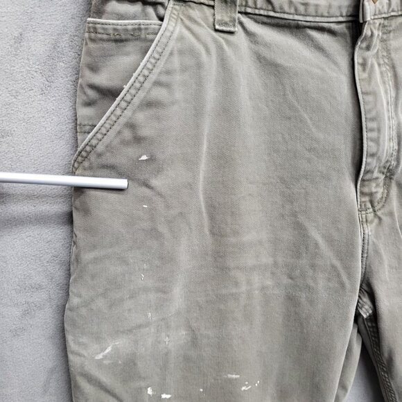 Carhartt Gray Canvas Dungaree Carpenter Work Men Pants 40x32 Cargo Relaxed Fit * - Picture 9 of 16